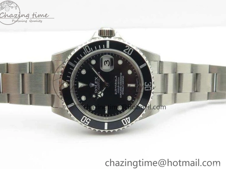 SH3135 Rehaut Black On Edition 16610 SS 1:1 Bracelet LN No Best JF Engraving Submariner 0331